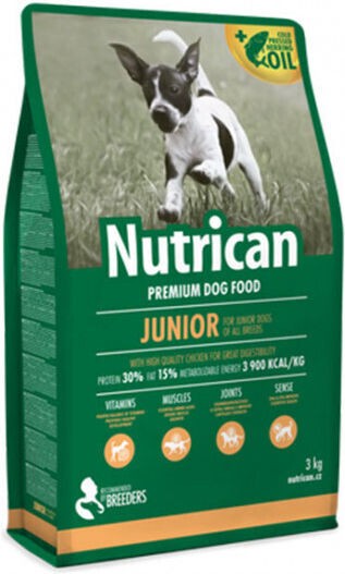 Nutrican Junior 3kg Trockenfutter für Welpen mit Mais, Huhn und Reis