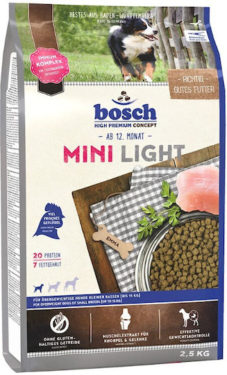 Bosch Petfood Concepts Mini Light Adult 2.5kg Dry Food Diet, Gluten-Free for Adult Dogs with Chicken