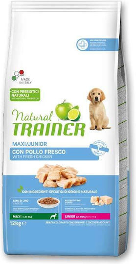 Natural Trainer Junior Maxi Chicken 12kg Dry Food for Large Breed Puppies with Chicken and Rice
