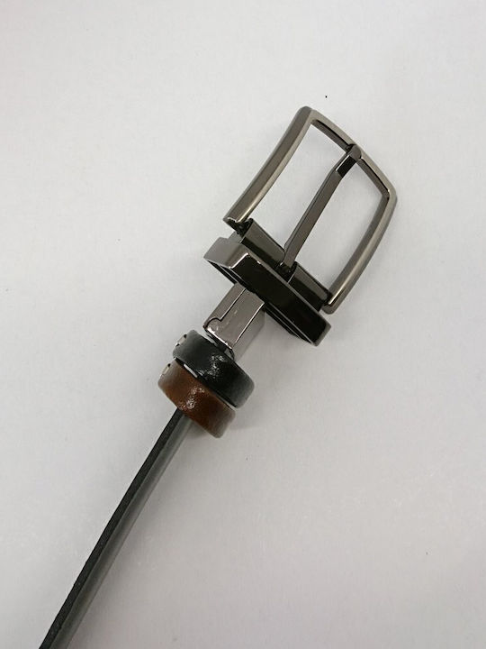 Men's Belt Leather Double Sided Black