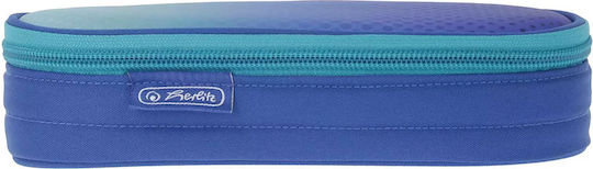 Herlitz Oval Dip Dye Blue Turquoise Pencil Case 21.5x9.5x6cm