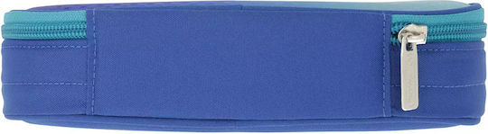 Herlitz Oval Dip Dye Blue Turquoise Pencil Case 21.5x9.5x6cm