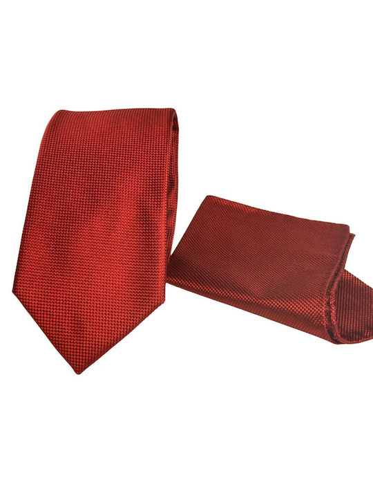 Octopus Men's Tie Set Silk in Red Color