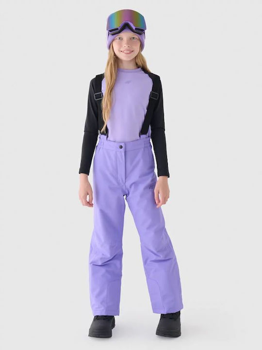 4F 4FJWAW24TFTRF659-51S Kids Dungarees for Ski & Snowboard Purple