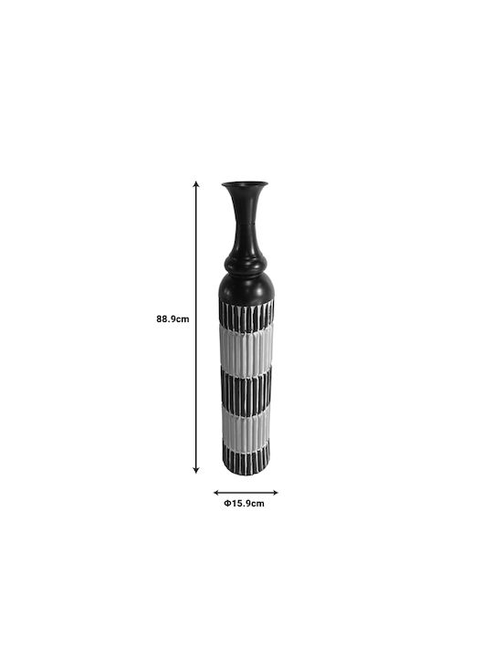 Inart Decorative Vase Thund Black 15.9x15.9x88.9cm