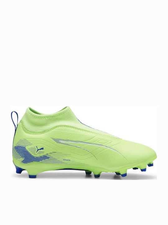 Jr Ultra 5 Match+ Ll Fg Ag Kids Molded Soccer Shoes with Sock without Laces Green