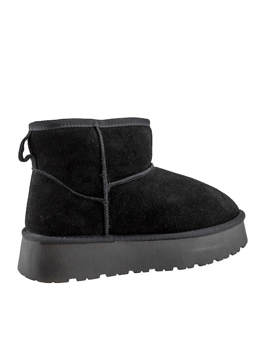 Leather Women's Ankle Boots Black