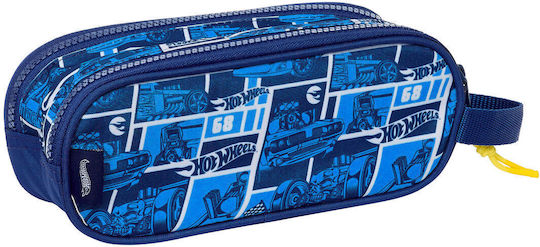 Hot Wheels Pencil Case with 2 Compartments Blue