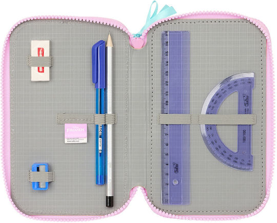 Triple Pencil Case Frozen Cool Days Violet Sky Blue 12.5 X 19.5 X 5.5 Cm 36 Pieces