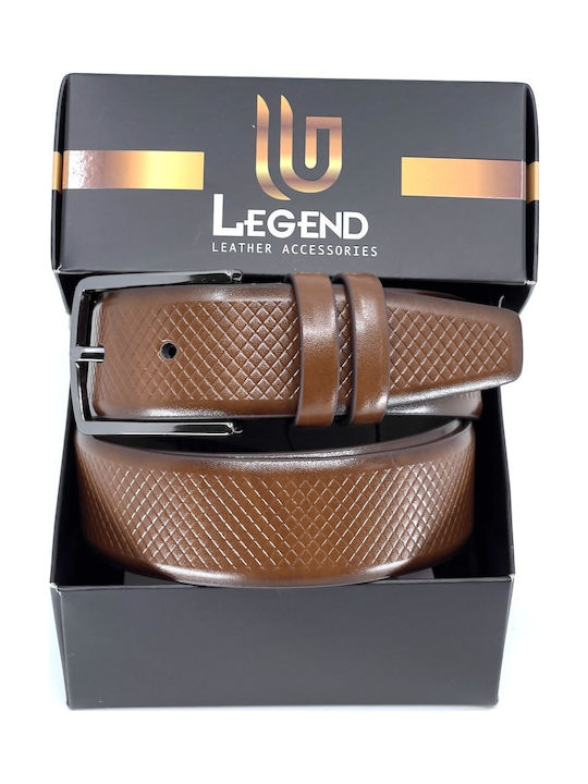 Legend Accessories Ανδρική Ζώνη Δερμάτινη Καφέ