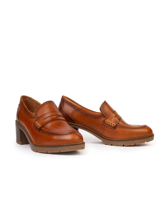 Pikolinos Leather Tabac Brown Heels