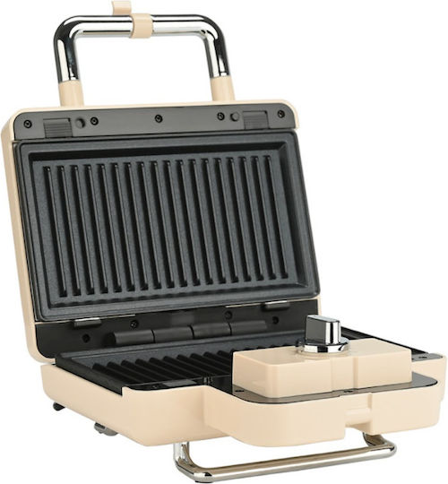 Estia Retro Epoque Sandwich Maker with Removable Plates for for 2 Sandwiches Sandwiches 800W Cream