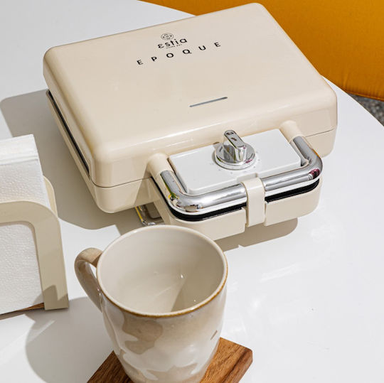 Estia Retro Epoque Sandwich Maker with Removable Plates for for 2 Sandwiches Sandwiches 800W Cream