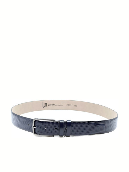 Men's Belt from Artificial Leather Navy Blue