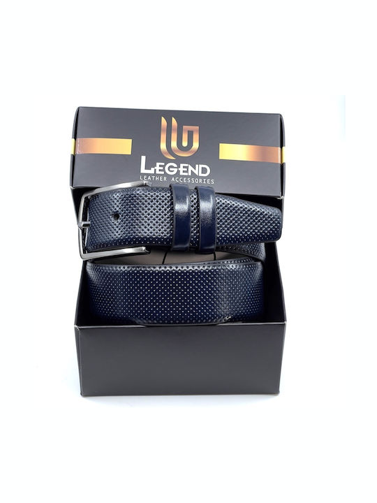 Men's Belt from Artificial Leather Navy Blue