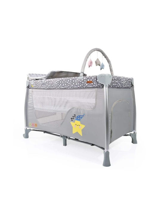 Cangaroo Good Night Playpen 2 Levels with Changing Table & Mattress Gray 125x68cm