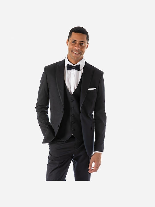 Sogo Men's Suit with Vest Regular Fit Marine