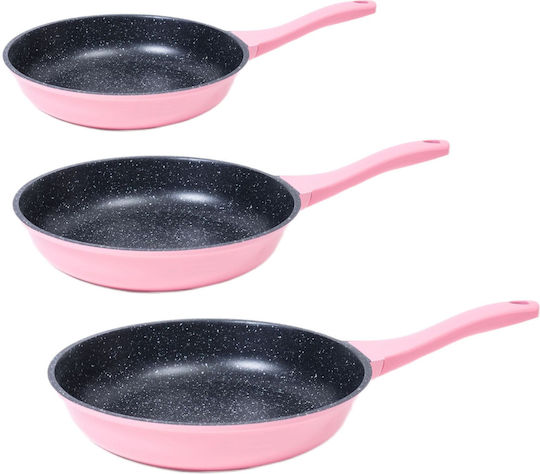 Cheffinger Pfannen-Set Aus Aluminium Rosa 3-teilig
