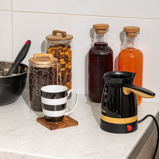 Elektrische griechische Kaffeekanne Oak 1000W Mit Abnehmbarer Basis 360° Schwarze