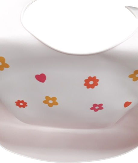 Beboulino Waterproof Bib Silicone with Pocket Pink