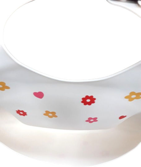 Beboulino Waterproof Bib Silicone with Pocket Ecru, Red
