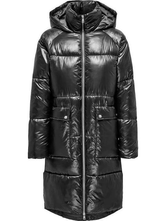 Kurz Damen Puffer Jacke für Winter Black