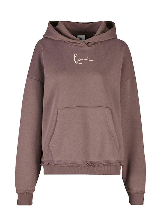 Signature Washed Damen Sweatshirt Kapuzen Brown