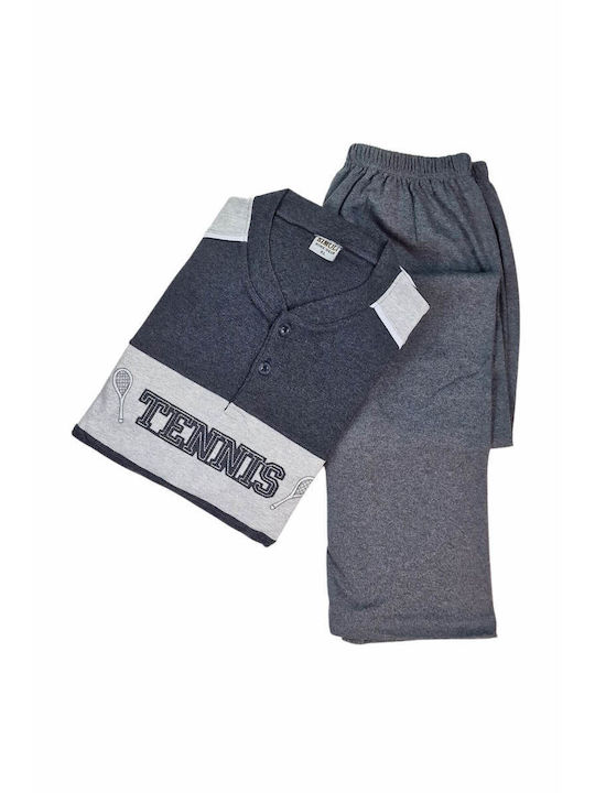 Rimoli Men's Winter Cotton Pajamas Set Charcoal