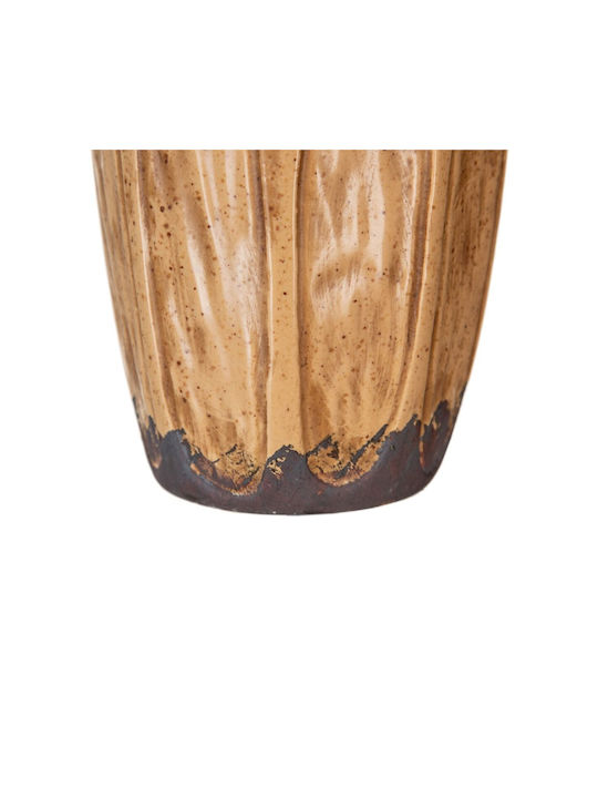 BigBuy Decorative Vase Brown 11.5x11.5x17.5cm