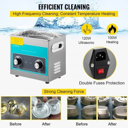 Vevor Ultrasonic Cleaner 3L Inox with Mechanical Timer
