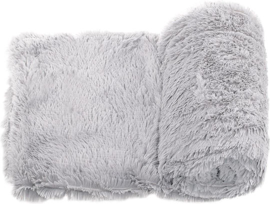 Furry Double Blanket 200x240cm Light Grey