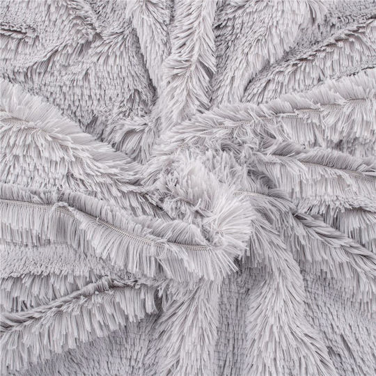 Furry Double Blanket 200x240cm Light Grey