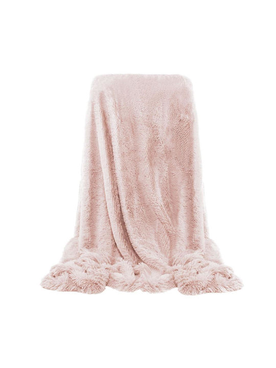 Decke Pelzige Einzel 160x200cm Pink