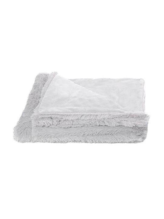 Κουβέρτα Γούνινη Διπλή 200x240εκ. Light Gray