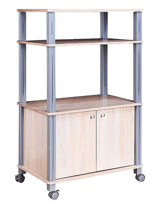 Costway Τρόλεϊ Κουζίνας Πλαστικό 4 Θέσεων Καφέ 60x40x98cm