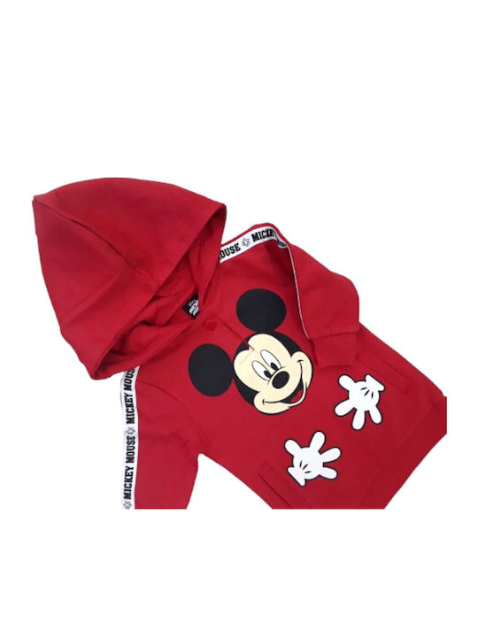 Παιδικό Φούτερ με Κουκούλα και Τσέπες Red Mickey