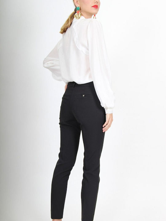 Dama Tesatura Pantaloni cu Croială Slim Black