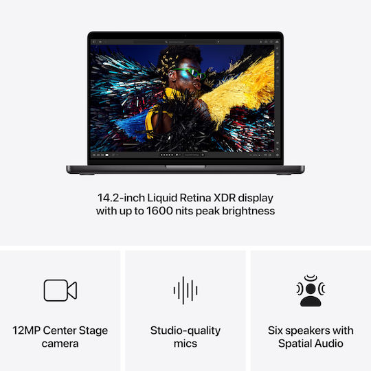 Apple MacBook Pro 14" 2024 14.2" Retina Display 120Hz M4 Pro 14‑Kern 24GB 1TB SSD 20‑Kern GPU Space Black GR Tastatursprache