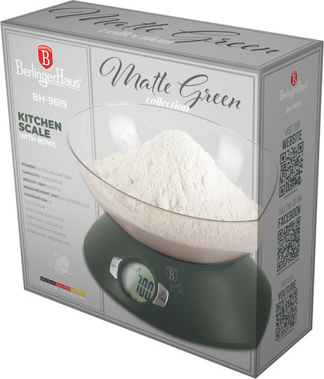 Berlinger Haus Ψηφιακή Ζυγαριά Κουζίνας με Κάδο έως 5kg Πράσινη