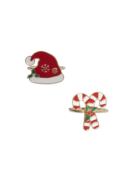 Fééric Lights and Christmas Σετ Χριστουγεννιάτικες Πετσέτες 4x3.7εκ. 2τμχ