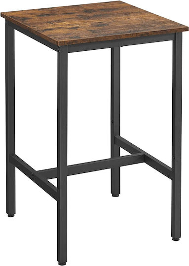Pătrat Măsuță auxiliară Metalica Rustic Brown and Black L60xW60xH92cm.