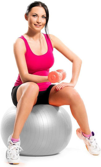 Μπάλα Pilates 75cm σε Γκρι Χρώμα