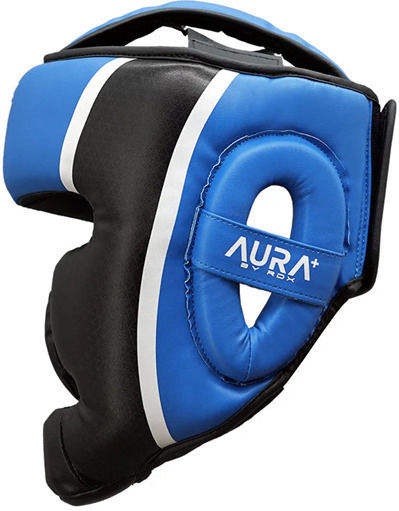 RDX Adult Full Face Boxing Headgear Leather Blue