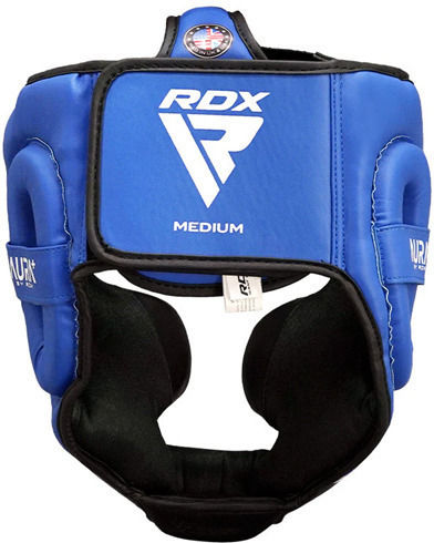 RDX Adult Full Face Boxing Headgear Leather Blue