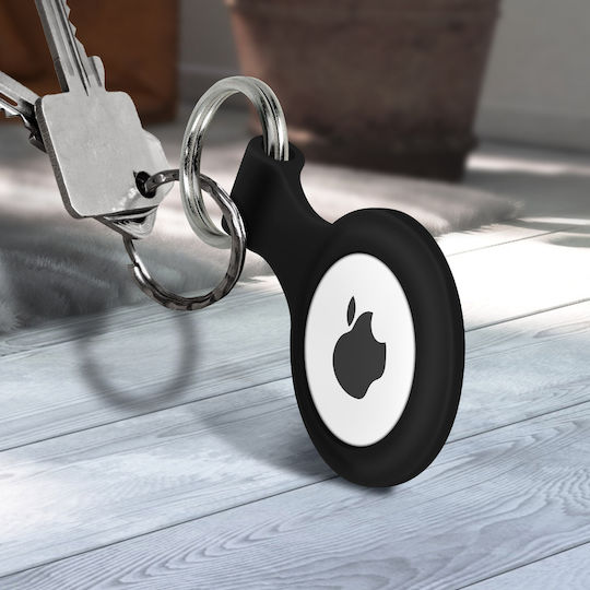 Protection Airtag Silicone Gel Ultra-thin Soft-touch Black Keychain