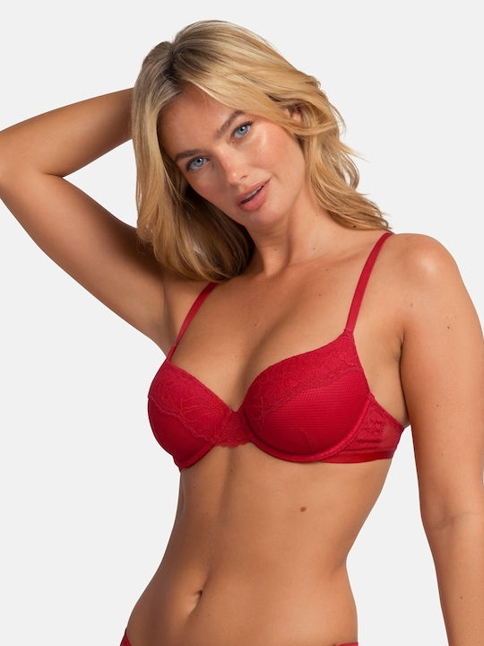 Dorina Bra with Light Padding Underwire Red/Black