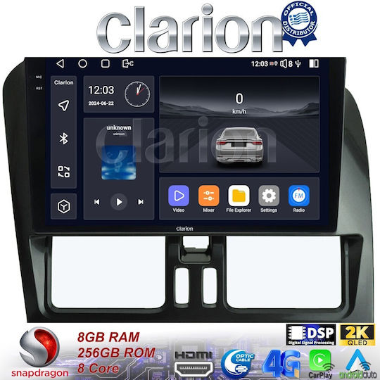 Clarion Car Audio System for Volvo XC 60 2009 > 2017 (Bluetooth/USB/WiFi/GPS/Apple-Carplay/Android-Auto) with Touch Screen 9.5"
