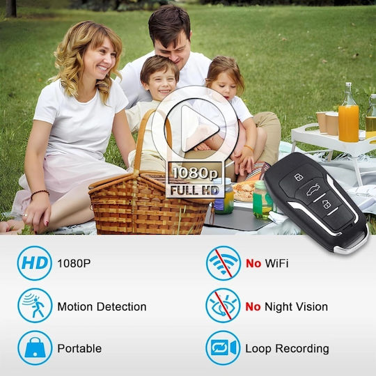 Cameră Spion Cheie Auto Iuni Rms25 8 Gb Full Hd Detectare Mișcare Foto Video