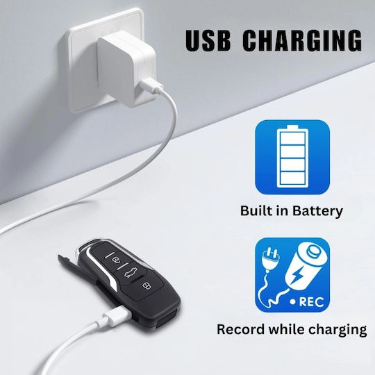 Cameră Spion Cheie Auto Iuni Rms25 8 Gb Full Hd Detectare Mișcare Foto Video