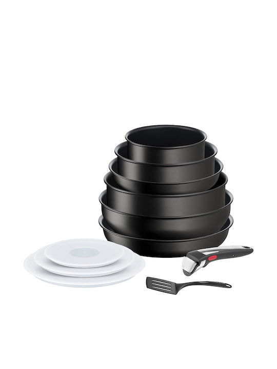 Tefal Ingenio Eco Resist Set De Vase De Gătit Negre 6 Piese